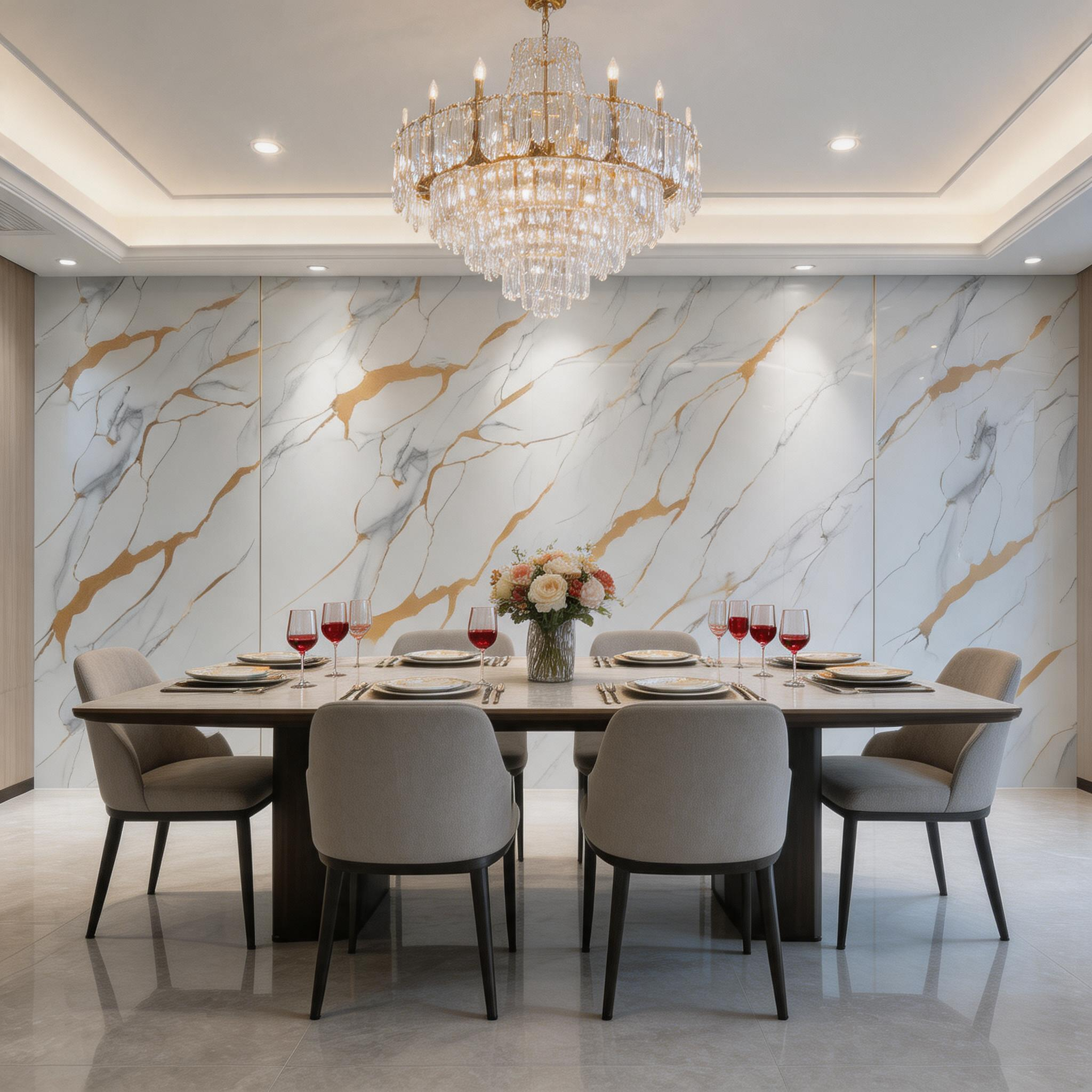 Panneau mural en PVC laminé avec film PET pour la décoration intérieure de la maison