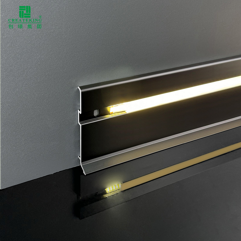 Plinthe Flexible LED PVC WPC, bande de décoration murale auto-adhésive pour la décoration de la maison DIY